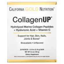  California Gold Nutrition Collagen UP 5000 Marine-Sourced Collagen Peptides + Hyaluronic A 30 