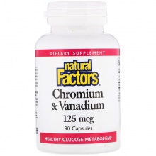 Витамины Natural Factors Хром и Ванадий 125 мкг 90 капсул