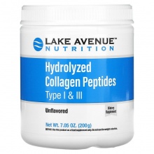  Lake Avenue Nutrition Hydrolyzed Collagen Peptides Type 1+3 200 