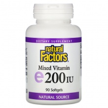 Витамины Natural Factors Mixed vitamin E 200 ME 90 капсул